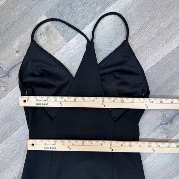 Lulus Amelia Plunge Neck Racerback Sleeveless Maxi Dress Evening Gown Black XS - Picture 13 of 14